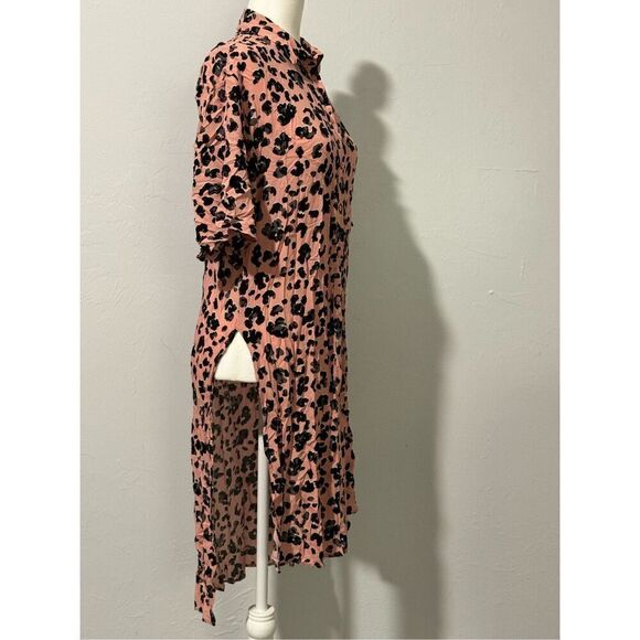 Anthropologie Maeve pink leopard print tunic top S - Picture 5 of 6